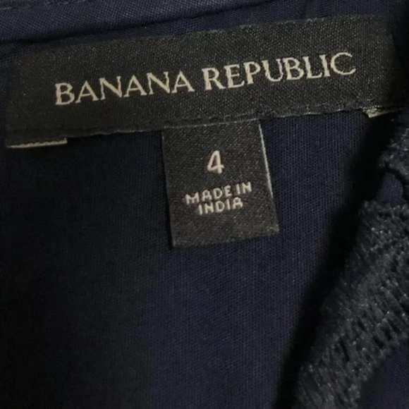 Banana Republic Navy Blue Crochet Lace Floral Dolman Sleeve Dress - Picture 7 of 8